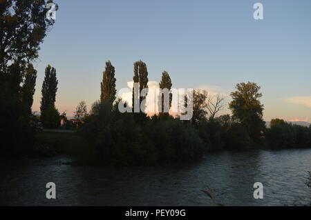 Sonnenuntergang vom Park aus gesehen Stockfoto