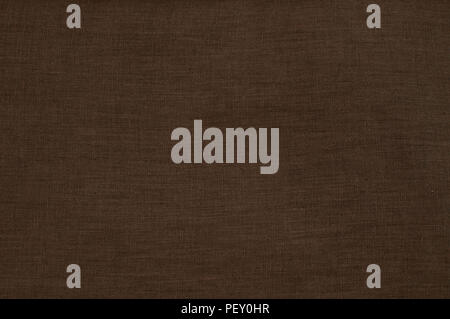 Dunkel Braun Leinen Stoff Textur Oberfläche closeup als Background Stockfoto