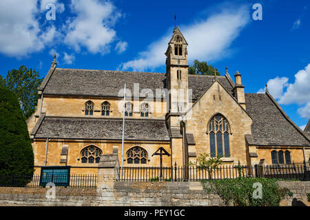 Chipping Campden, Großbritannien - 8 August 2018: Chipping Campden ist eine kleine Marktstadt im Cotswold District von Gloucestershire, England. Traditionelle Ston Stockfoto