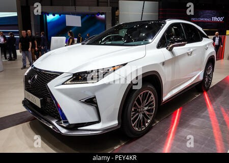 Genf, Schweiz - 1. MÄRZ 2016: Lexus RX 200 t Auto präsentiert auf dem 86. Internationalen Automobilsalon in Genf. Stockfoto