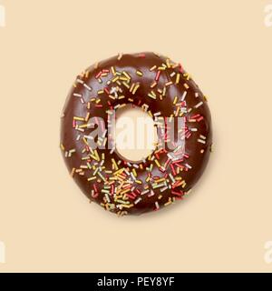Schokolade Donut mit Zucker Litzen, Studio gedreht. Stockfoto