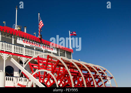 Stern Paddel Dampfschiff, Savannah Georgia Stockfoto