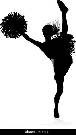 Silhouette Cheerleader Stock Vektor
