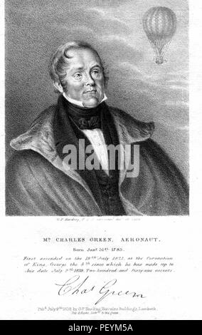 CHARLES GREEN (1785-1870) Englisch Ballonfahrer. Stockfoto