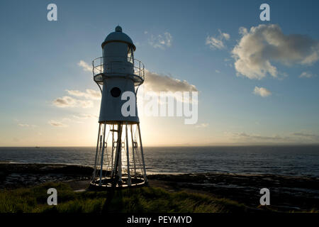 Schwarz Nore Leuchtturm, Portishead, Somerset, Großbritannien Stockfoto