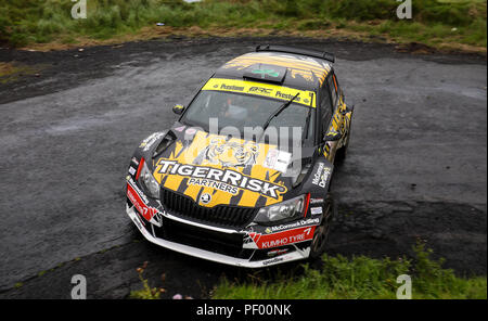 County Antrim, Nordirland. 17 Aug, 2018. John Mulholland Motoren Ulster Rallye; Martin McCormack und David Moynihan (Skoda Fabia R5) sind auf Platz 5 nach 3 Etappen der Rallye 2018 Ulster Credit: Aktion plus Sport/Alamy leben Nachrichten Stockfoto