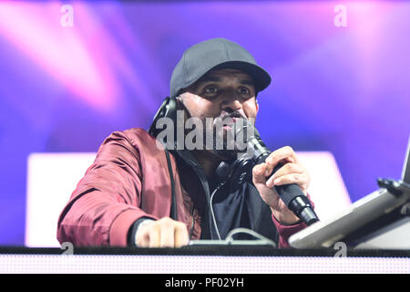 Chelmsford, Großbritannien. 17. August 2018. Craig David in RiZE RiZE Festival 2018 Festival 2018 im Hylands Park, Chelmsford am 17. August 2018, UK. Bild Capital/Alamy leben Nachrichten Stockfoto