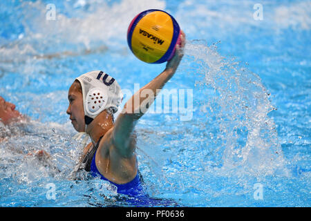 Jakarta, Indonesien. Credit: MATSUO. 17 Aug, 2018. Misaki Noro (JPN) Wasserball: Frauen Vorrunde Match zwischen Japan 8-12 China im Gelora Bung Karno Aquatic Center während der 2018 Jakarta Palembang Asian Games in Jakarta, Indonesien. Credit: MATSUO. K/LBA SPORT/Alamy leben Nachrichten Stockfoto