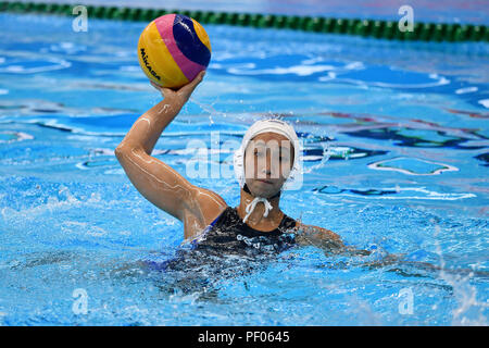 Jakarta, Indonesien. Credit: MATSUO. 17 Aug, 2018. Chiaki Sakanoue (JPN) Wasserball: Frauen Vorrunde Match zwischen Japan 8-12 China im Gelora Bung Karno Aquatic Center während der 2018 Jakarta Palembang Asian Games in Jakarta, Indonesien. Credit: MATSUO. K/LBA SPORT/Alamy leben Nachrichten Stockfoto