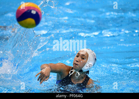 Jakarta, Indonesien. Credit: MATSUO. 17 Aug, 2018. Chiaki Sakanoue (JPN) Wasserball: Frauen Vorrunde Match zwischen Japan 8-12 China im Gelora Bung Karno Aquatic Center während der 2018 Jakarta Palembang Asian Games in Jakarta, Indonesien. Credit: MATSUO. K/LBA SPORT/Alamy leben Nachrichten Stockfoto