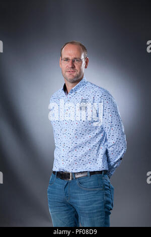 Edinburgh, Großbritannien. 18 August, 2018. Jan Vantoortelboom, der Niederländische Romancier, Autor, Thema, dargestellt an der Edinburgh International Book Festival. Edinburgh, Schottland. Bild von Gary Doak/Alamy leben Nachrichten Stockfoto
