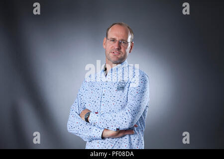 Edinburgh, Großbritannien. 18 August, 2018. Jan Vantoortelboom, der Niederländische Romancier, Autor, Thema, dargestellt an der Edinburgh International Book Festival. Edinburgh, Schottland. Bild von Gary Doak/Alamy leben Nachrichten Stockfoto