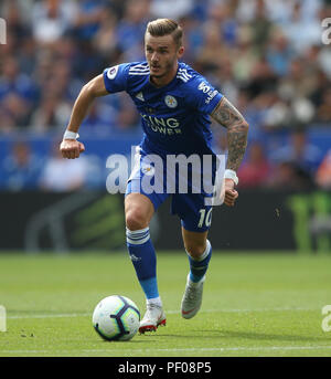 JAMES MADDISON Leicester City FC LEICESTER CITY V Wolverhampton Wanderers Barclays Premier League 18 August 2018 GBC 10950 STRENG REDAKTIONELLE VERWENDUNG NUR. Wenn der Spieler/Spieler in diesem Bild dargestellt ist/Spielen für einen englischen Club oder das England National Team. Dann ist dieses Bild darf nur für redaktionelle Zwecke verwendet werden. Keine kommerzielle Nutzung. Folgende Verwendungen sind auch dann eingeschränkt, wenn in einem redaktionellen Kontext: Verwendung in Verbindung mit oder als Teil eines nicht autorisierten Audio-, Video-, Daten-, Spielpläne, Verein/liga Logos, Wetten, Spiele oder eine "Live"-Diensten. Auch sind uns eingeschränkt Stockfoto