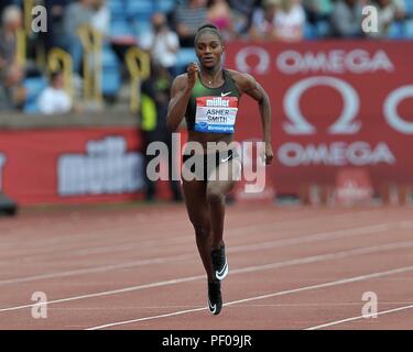 Birmingham, Großbritannien. 18. August 2018. Dina Asher-Smith (GBR) in den Frauen 200 m. Muller Grand Prix Birmingham. Diamond League. Alexander Stadium. Perry Bar. Birmingham. UK. 18.08.2018. Credit: Sport in Bildern/Alamy leben Nachrichten Stockfoto