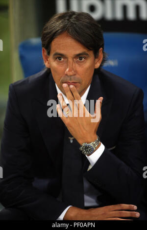 Rom, Italien. 18 Aug, 2018. 18.08.2018. Stadio Olimpico, Rom, Italien. SERIE A: Simone Inzaghi während der italienischen Serie A Match zwischen S.S. Lazio VS NAPOLI im Stadio Olimpico in Rom. Credit: Unabhängige Fotoagentur/Alamy leben Nachrichten Stockfoto