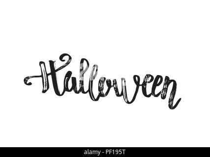 Halloween handschriftliche trockenen Pinsel Schriftzug isoliert. Slogan für Urlaub Design. Vector Illustration. Stock Vektor