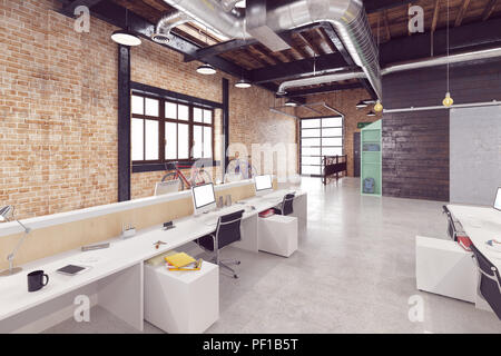 Moderne loft Interieur. 3D-rendering Konzept Stockfoto
