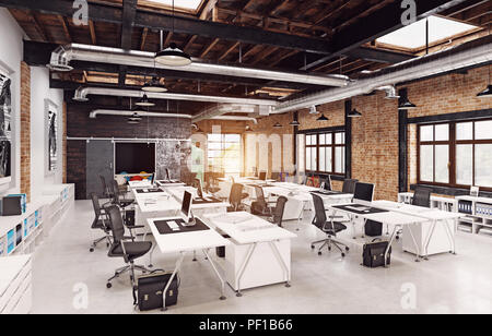 Moderne loft Interieur. 3D-rendering Konzept Stockfoto