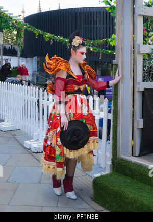 Chinesischer Künstler beim Edinburgh Fringe Festival Stockfoto