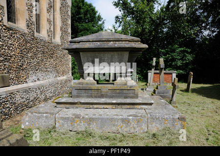 Grab Denkmal von Sarah, Lady Cowper, Hertingfordbury, Hertfordshire Stockfoto