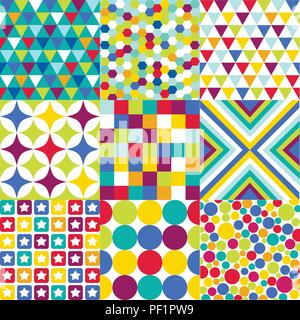 Retro geometrische Muster festlegen Stock Vektor