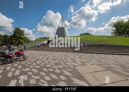 Iconic Eingang der Universitätsbibliothek, Delft, Niederlande. Stockfoto