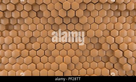 Gelbe hexagon Hintergrund, 3 Abbildung d Stockfoto