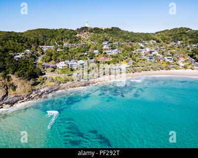 Ein Luftbild von Byron Bay in New South Wales, Australien Stockfoto