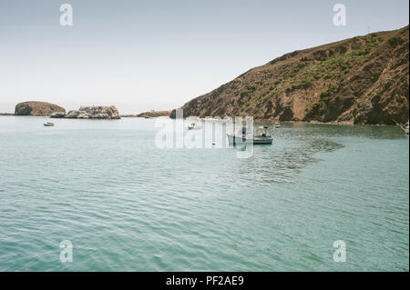 Fischerboote Schwimmer in Avila Beach Bay Stockfoto