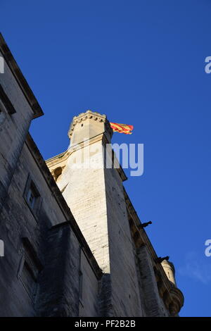 Blick auf das Schloss bei Uzes, Gard, Frankreich Stockfoto