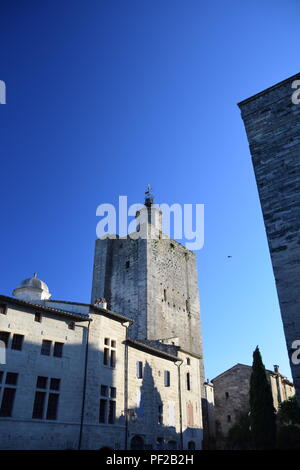 Blick auf das Schloss bei Uzes, Gard, Frankreich Stockfoto