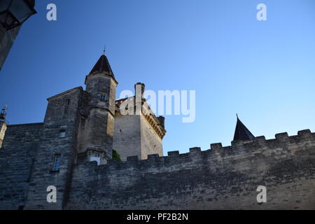 Blick auf das Schloss bei Uzes, Gard, Frankreich Stockfoto