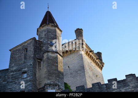 Blick auf das Schloss bei Uzes, Gard, Frankreich Stockfoto