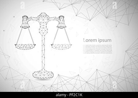Gesetz Konzept mit polygonalen Skala Vector Illustration Stock Vektor