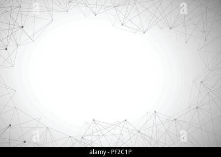 Anschlussleitungen mit Punkten oder Verbindung Struktur auf grauem Hintergrund Vector Illustration Stock Vektor