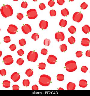 Vector Illustration. Nahtlose Muster. Pflanzliche gesetzt. Red Paprika Stock Vektor