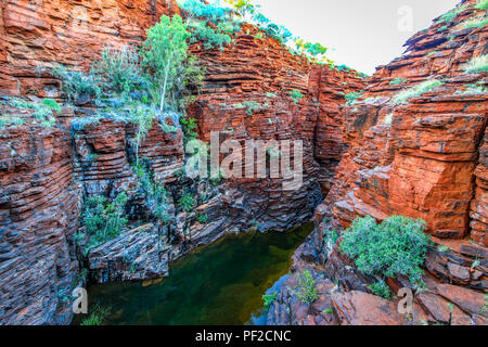 Fluss, der durch die Joffre-Schlucht im Karijini-Nationalpark fließt Stockfoto