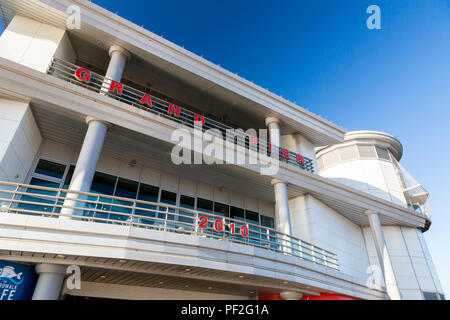 Die moderne Architektur des umgebauten Grand Pier in Weston-super-Mare, Somerset, England, Großbritannien Stockfoto