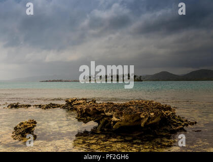 Eine typische Ansicht in den San Blas Inseln Stockfoto