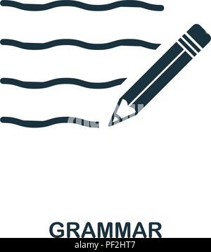 Grammatik kreativ Symbol. Einfaches element Abbildung. Grammatik Konzept symbol Design aus der Schule Sammlung. Für mobile und Web Design, Apps verwendet werden, Stock Vektor