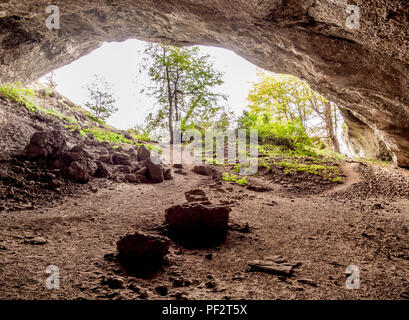 Mittlere Höhle Cueva del Milodon Naturdenkmal, Puerto Natales, Ultima Esperanza Provinz Patagonien, Chile Stockfoto