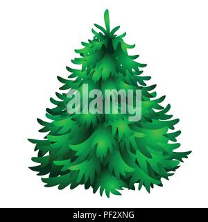 Weihnachtsbaum auf weißem Hintergrund. Skizze für Grußkarten, festliche Poster oder Einladungen. Die Attribute von Weihnachten und das neue Jahr. Vector Illustration. Stock Vektor