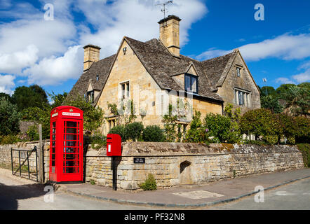 Stanton, Großbritannien - 8 August 2018: Stanton ist ein Dorf in der Cotswold District von Gloucestershire und ist fast vollständig von Cotswold Stein gebaut, Stockfoto