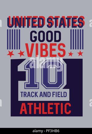 United States gute vibes, t-shirt Druck poster Vector Illustration Stock Vektor