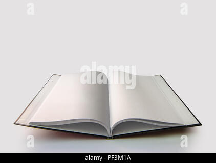 Hard Cover Buch platziert auf einem weißen Hintergrund. Stockfoto