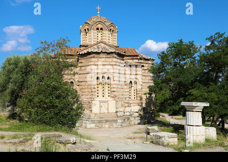 Alte Kirche der Heiligen Apostel in die Antike Agora von Athen, Griechenland Stockfoto