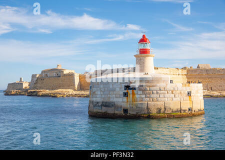 Malta, Valletta, den Leuchtturm von Ricasoli fort Stockfoto