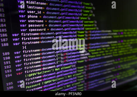 Desktop Quellcode und Technologie Hintergrund, Entwickler oder ...