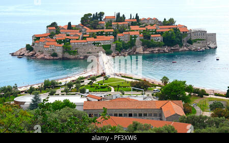 Insel Sveti Stefan, Montenegro Stockfoto