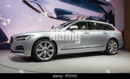 Genf, Schweiz - 2. MÄRZ 2016: Volvo V90 Auto präsentiert auf dem 86. Internationalen Automobilsalon in Genf. Stockfoto